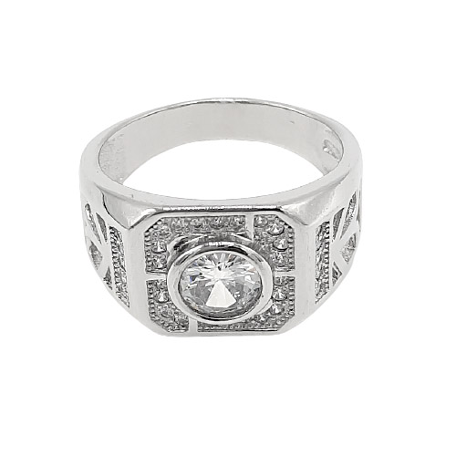 CZ Centre Stone Gents Ring