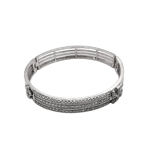 925 Sterling Silver Micro CZ Kada