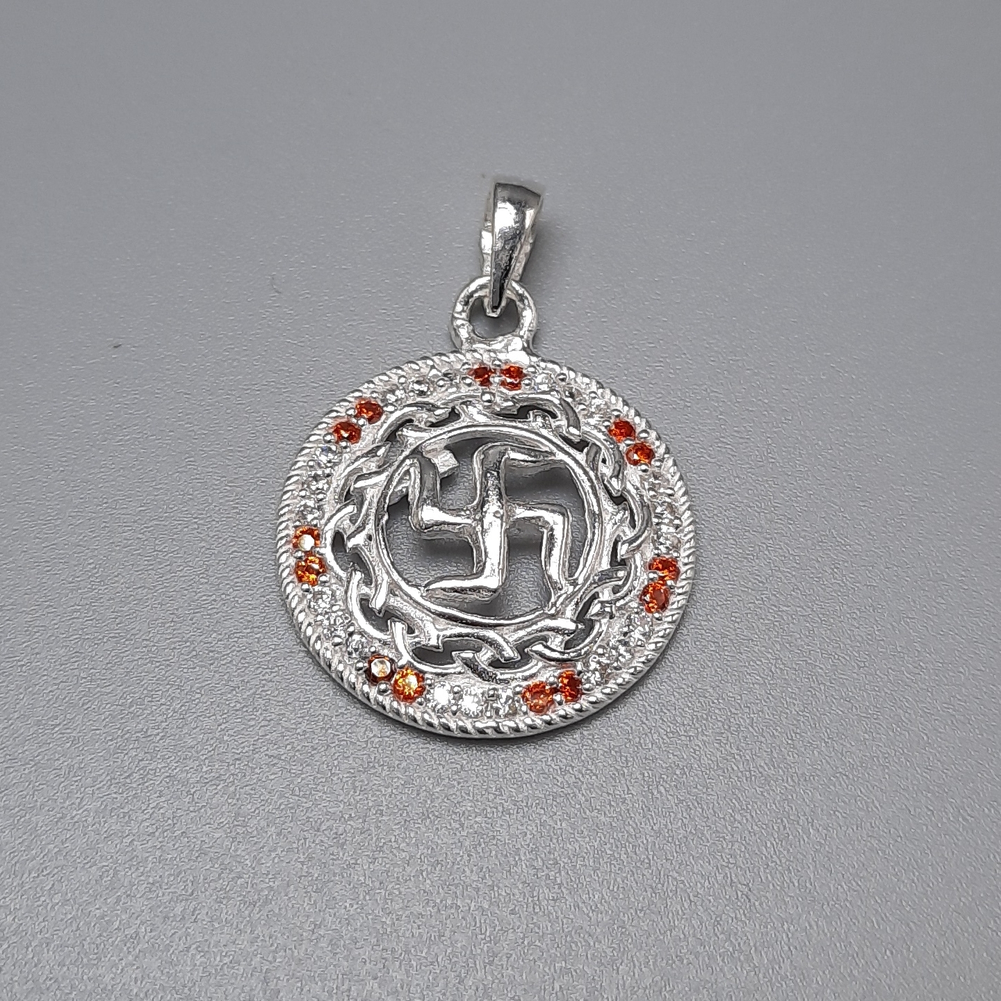 925 Swastik  CZ Pendant